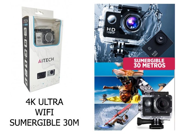 &+ CAMARA DEPORTIVA SUMERGIBLE FULL 4k SUMERGIBLE